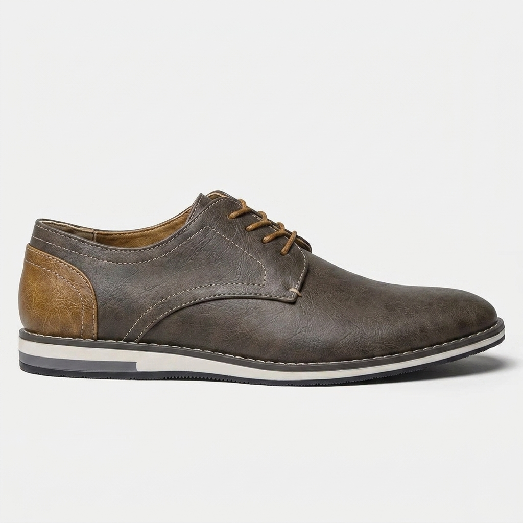 Sapato Derby Stallion Warm Grey cinza quente, vista lateral
