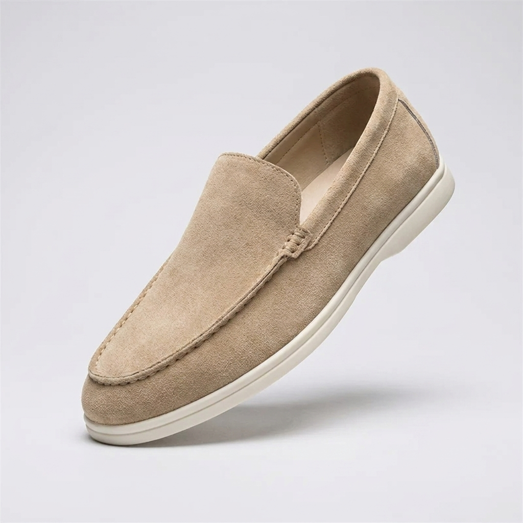 Mocassim Regent Beige bege, frente com solado