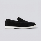Mocassim Regent Black preto de camurça, vista lateral