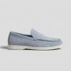 Mocassim Regent Blue azul de camurça, vista lateral