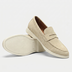 Loafer Masculino Mayfair Beige bege, frente e solado