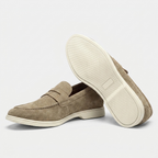 Loafer Masculino Mayfair Light Grey greige, frente e solado