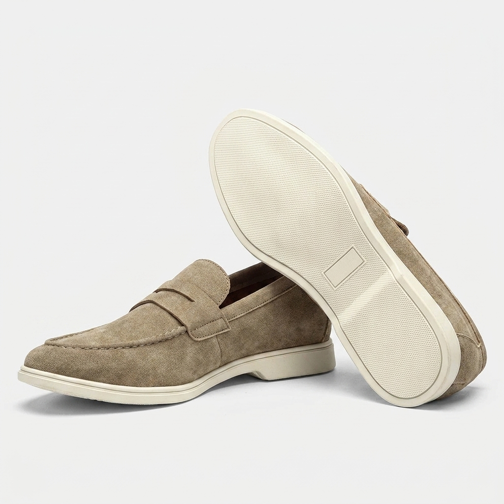 Loafer Masculino Mayfair Light Grey greige, frente e solado