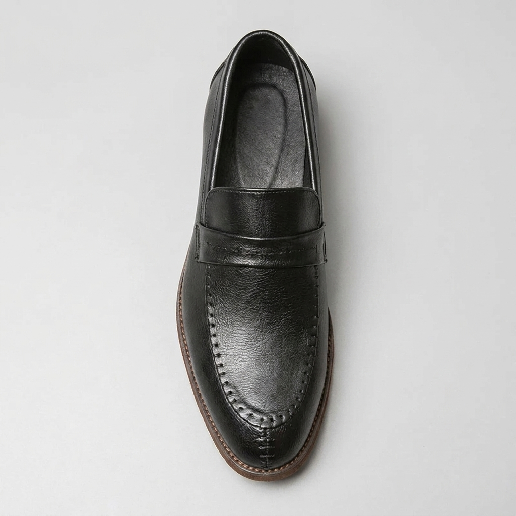 Loafer masculino Ascot Black, vista de cima