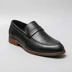 Loafer masculino Ascot Black, vista em três-quartos