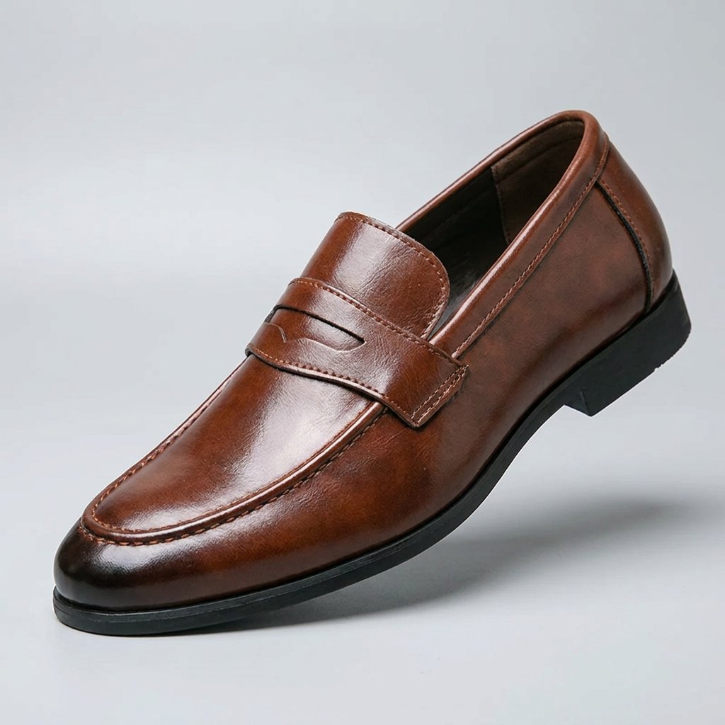Loafer masculino Windsor Brown, vista frontal mostrando o solado