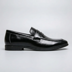 Loafer masculino Windsor Black, vista lateral de perfil