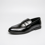 Loafer masculino Windsor Black, vista em três-quartos