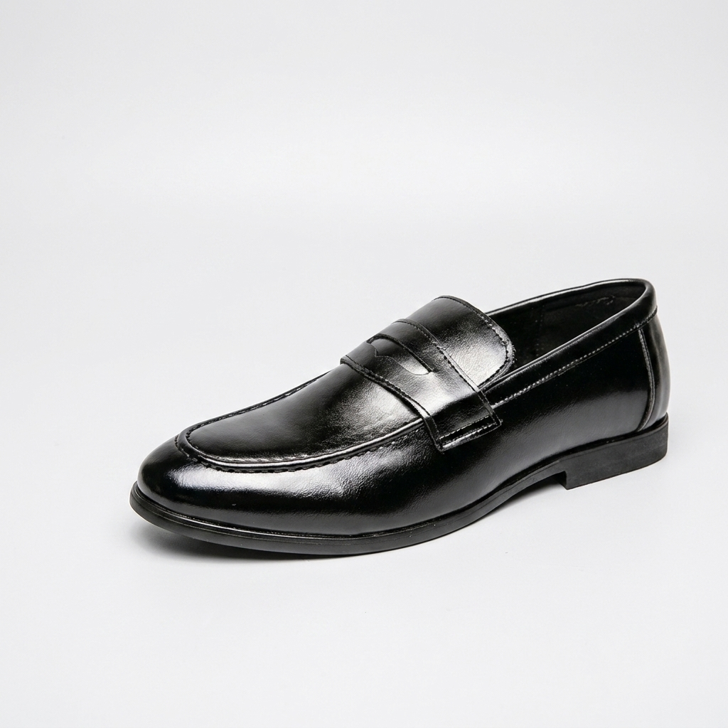 Loafer masculino Windsor Black, vista em três-quartos