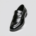 Loafer masculino Windsor Black, vista frontal mostrando o solado