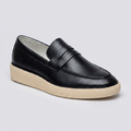 Mocassim Masculino Trotter Black visto em três quartos